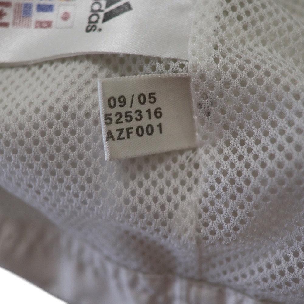 Adidas Vintage 2005 Men White Navy Blue Lime Green Windbreaker Jacket 525316 - Picture 6 of 12
